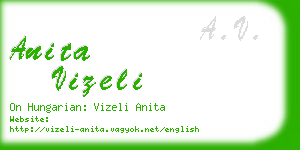 anita vizeli business card